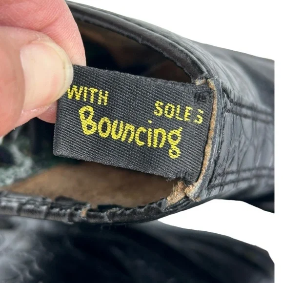 Dr. Martens Vintage Made In England Black Croc Embossed Leather Boots - Picture 9 of 11